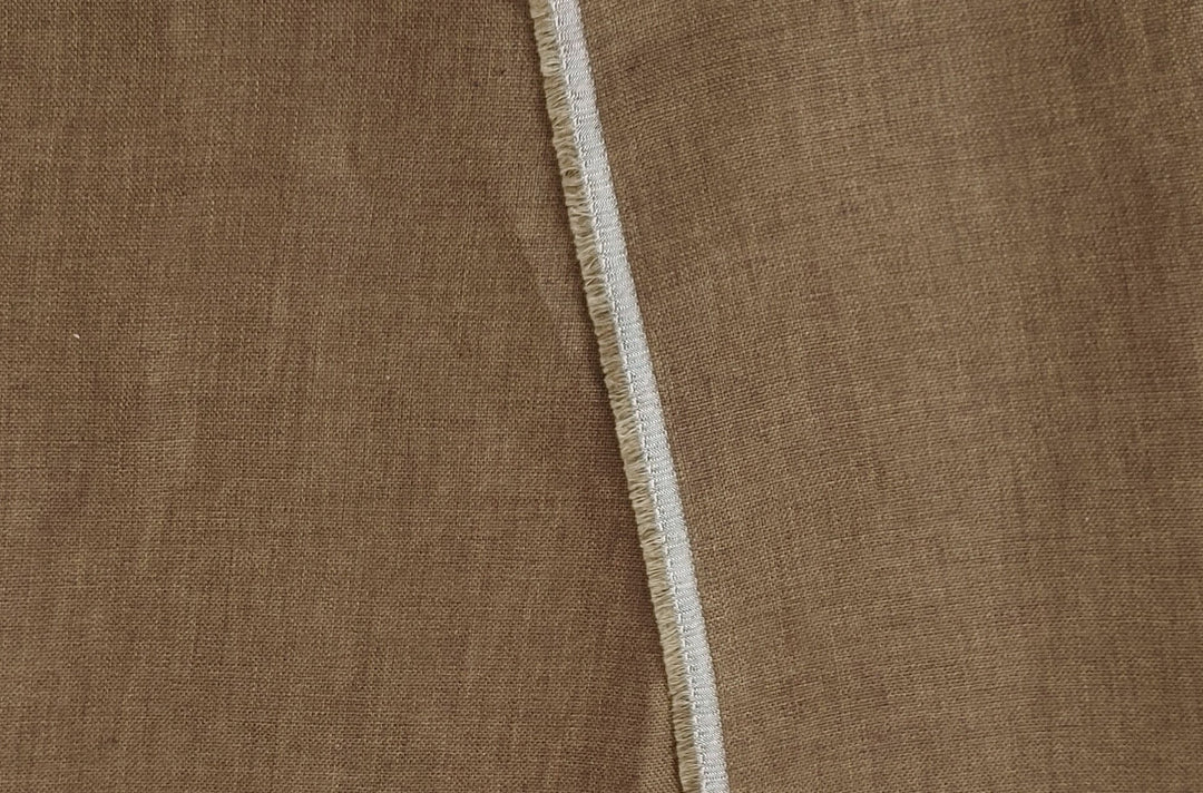 100% Linen Fabric 3:3 Mat Canvas with Vintage Dyed Delave Effect 7074 7075 - The Linen Lab - Brown