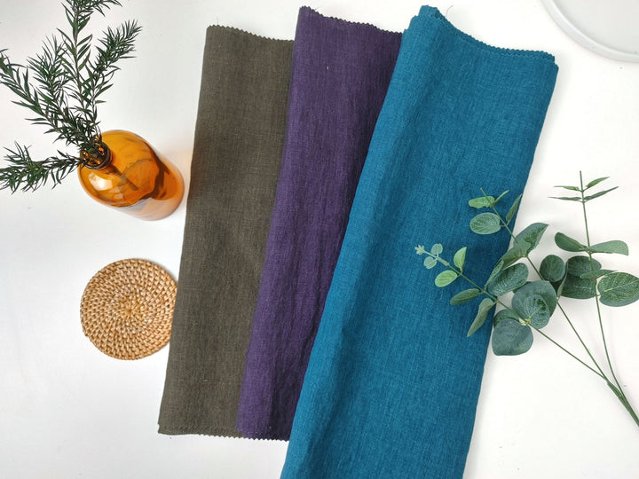 100% Linen Fabric: Delave High-Twisted Linen 14s, Medium Weight, New for 2024, 7712 7713 7682 - The Linen Lab - Khaki(Dark)