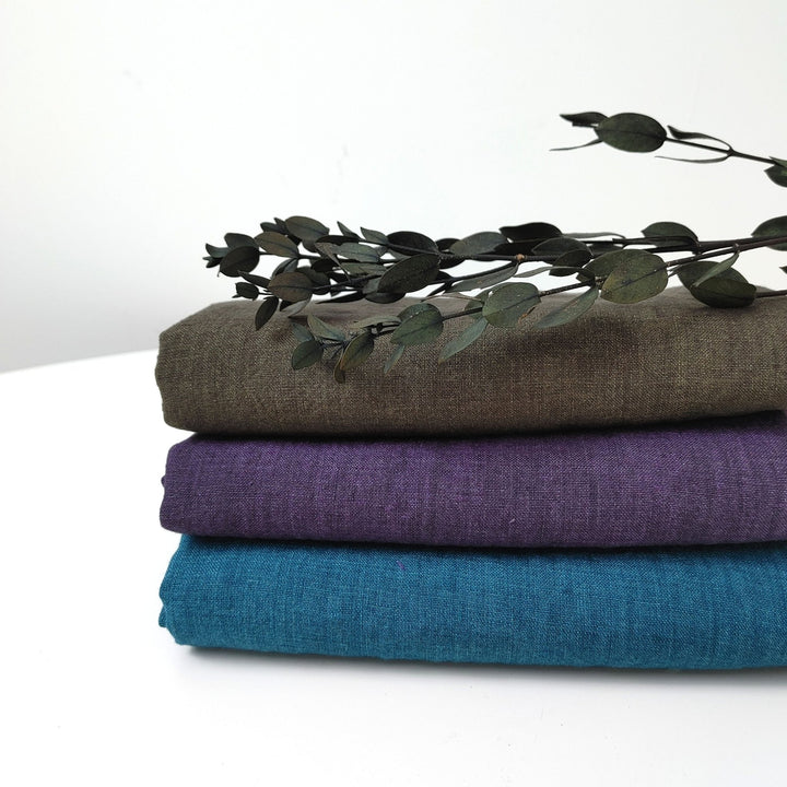 100% Linen Fabric: Delave High-Twisted Linen 14s, Medium Weight, New for 2024, 7712 7713 7682 - The Linen Lab - Khaki(Dark)