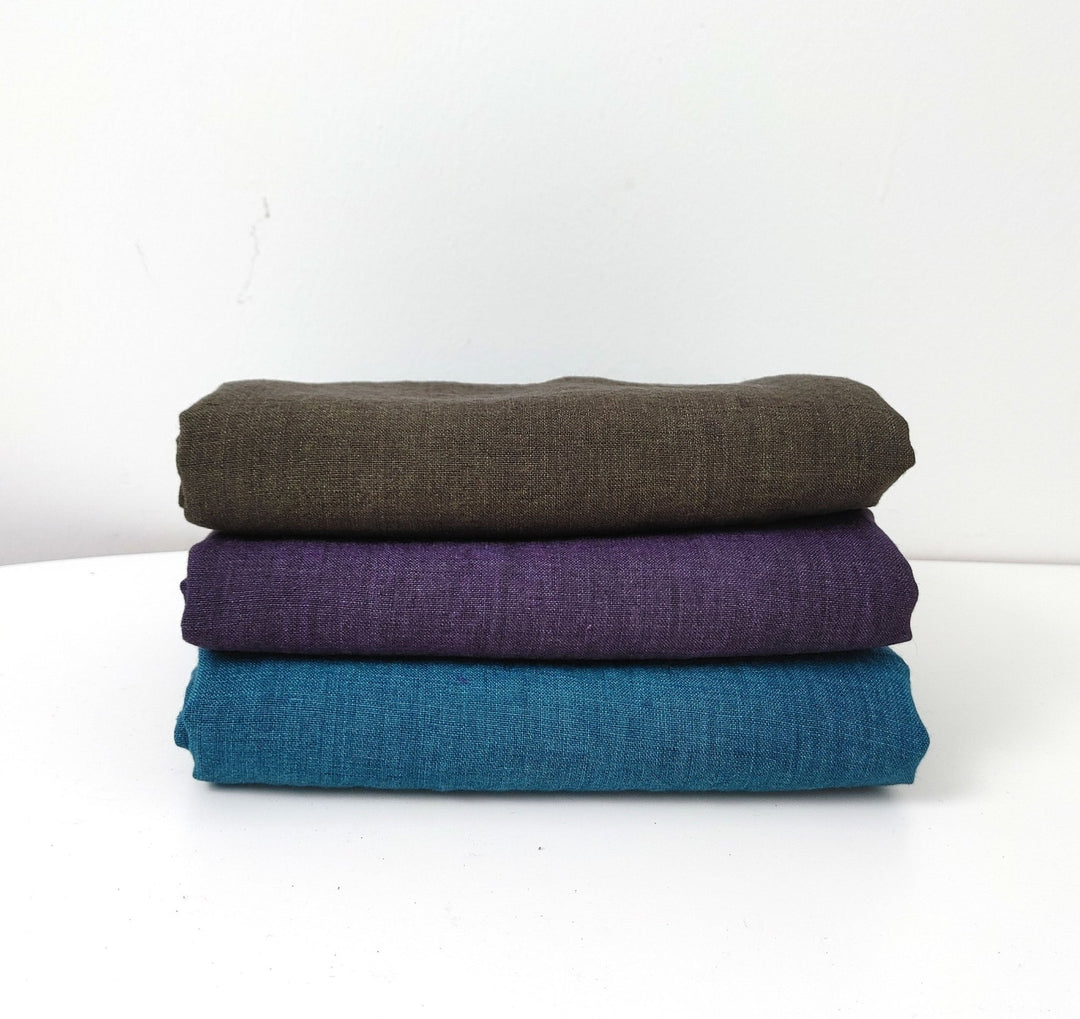 100% Linen Fabric: Delave High-Twisted Linen 14s, Medium Weight, New for 2024, 7712 7713 7682 - The Linen Lab - Khaki(Dark)