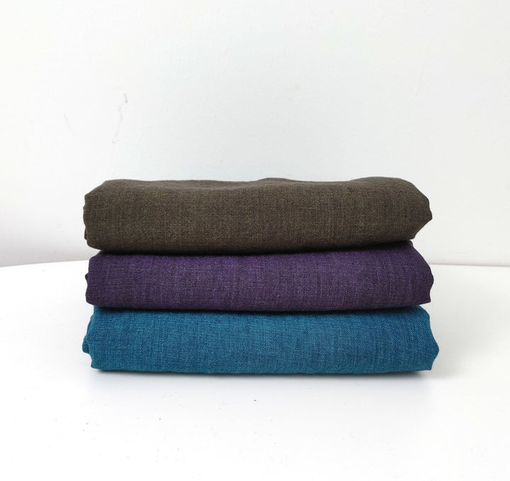 100% Linen Fabric: Delave High-Twisted Linen 14s, Medium Weight, New for 2024, 7712 7713 7682 - The Linen Lab - Khaki(Dark)