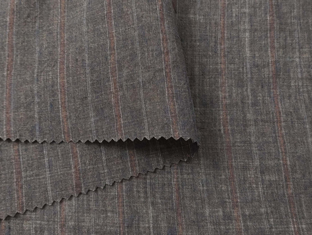 100% Linen Fabric Delave Stripe Lightweight 7500 7501 7751 7723 7724 - The Linen Lab - Brown
