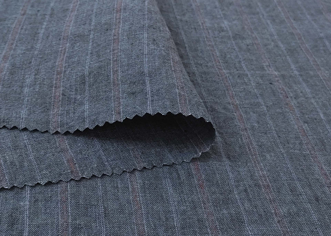 100% Linen Fabric Delave Stripe Lightweight 7500 7501 7751 7723 7724 - The Linen Lab - Grey