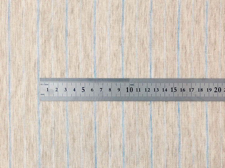100% Linen Fabric Delave Stripe Lightweight 7500 7501 7751 7723 7724 - The Linen Lab - Navy