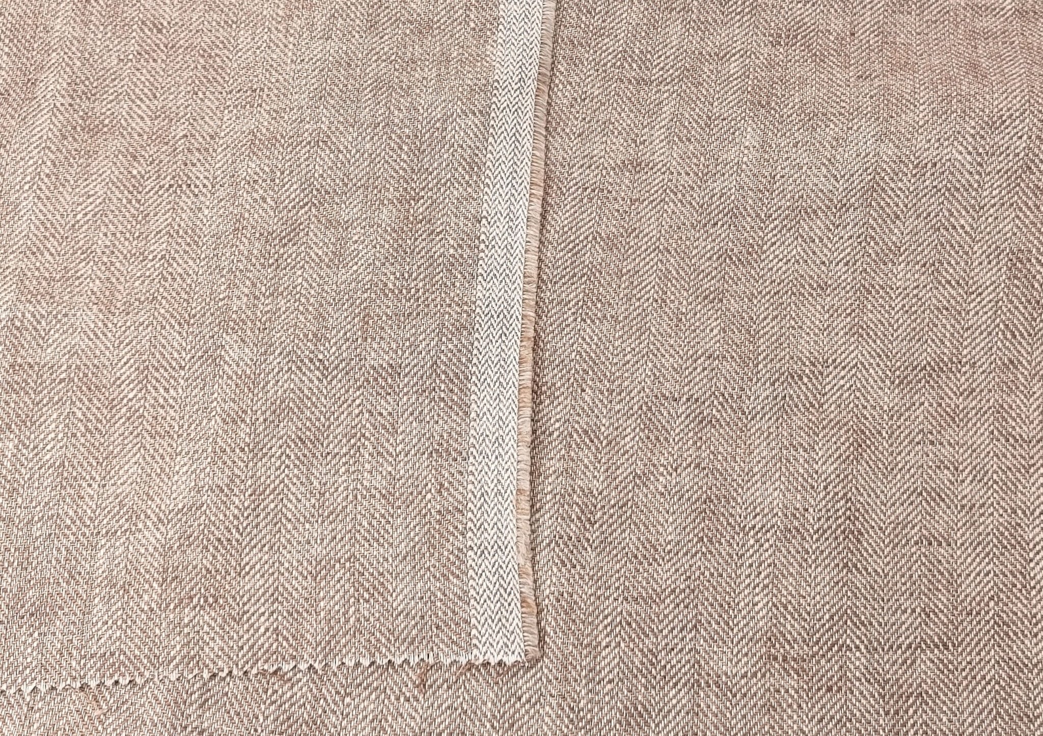 100% Linen Herringbone Twill Fabric Heavy Weight 7546 7547 7743 - The Linen Lab - White