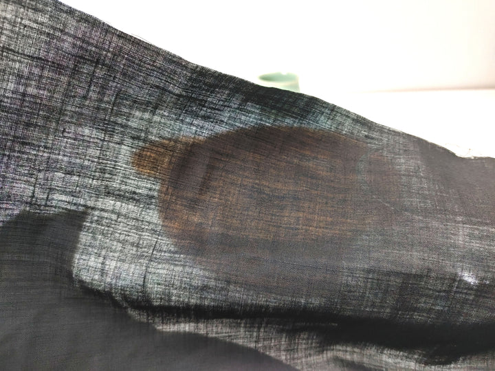 Ramie Polyester Black Sheer Fabric 68nm Light Weight 3898 2419