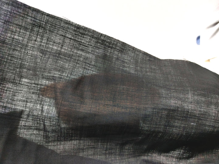 Ramie Polyester Black Sheer Fabric 68nm Light Weight 3898 2419