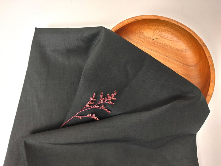 Ramie Polyester Black Sheer Fabric 68nm Light Weight 3898 2419