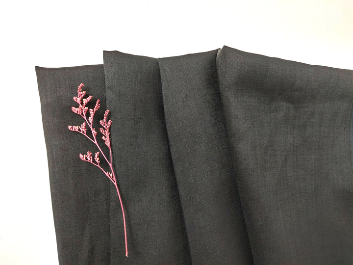 Ramie Polyester Black Sheer Fabric 68nm Light Weight 3898 2419