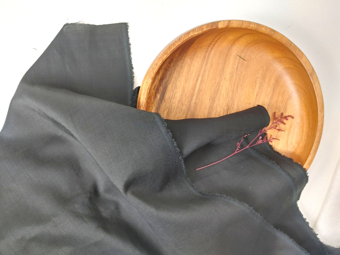 Ramie Polyester Black Sheer Fabric 68nm Light Weight 3898 2419