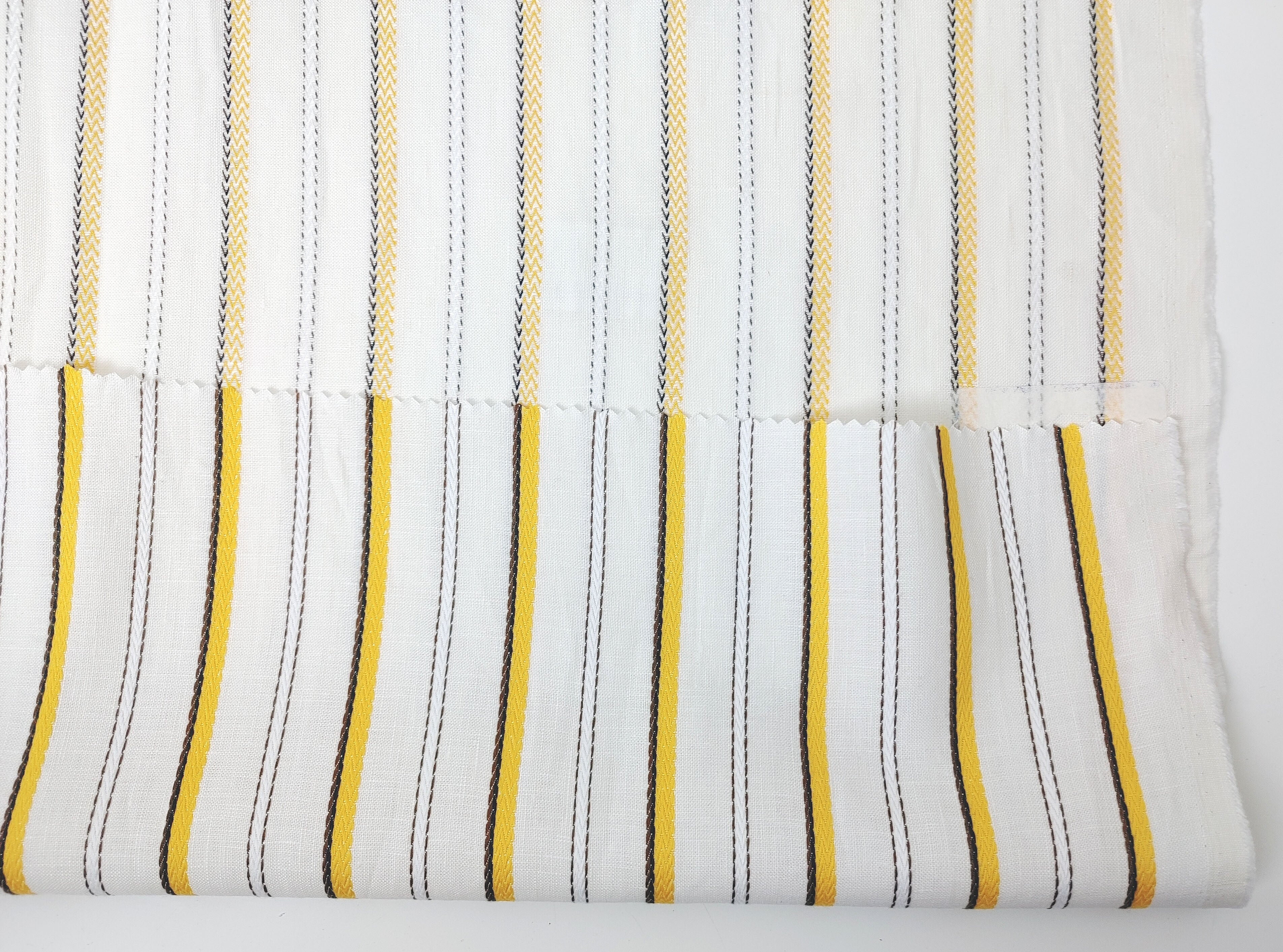 Linen Cotton Dobby Stripe Fabric Medium Weight 2804 2805