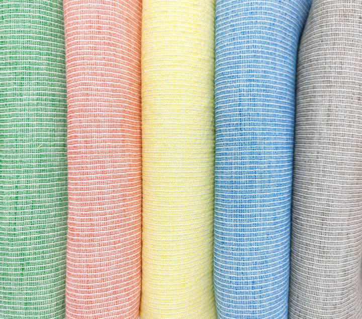 Light Weight Linen Cotton Stripe Fabric with Subtle Wrinkle Effect 7790 7791 7792 7793 7794