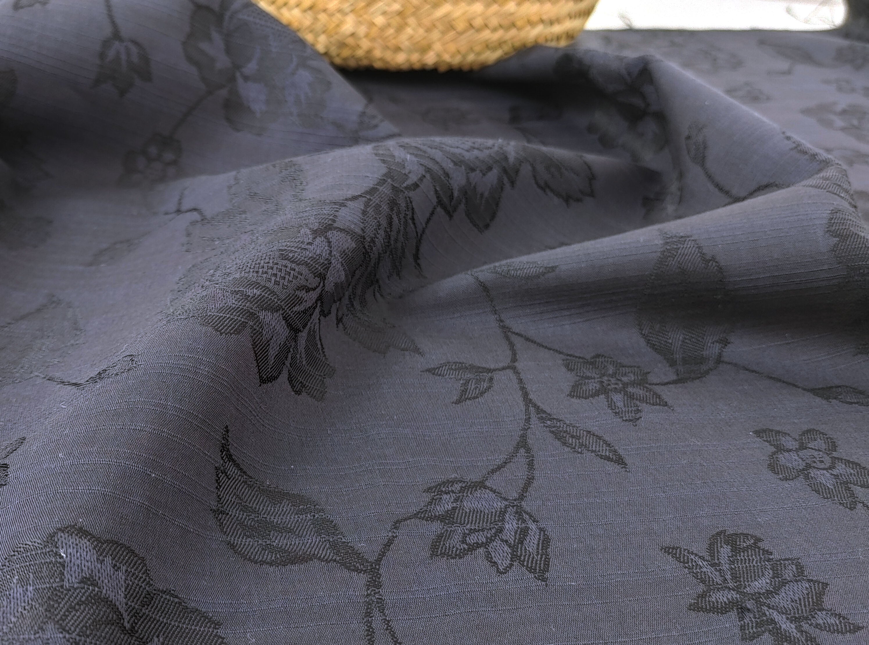 Silky Floral Jacquard Fabric - Tencel Rayon Cotton, Light & Soft 3505 2807 2088