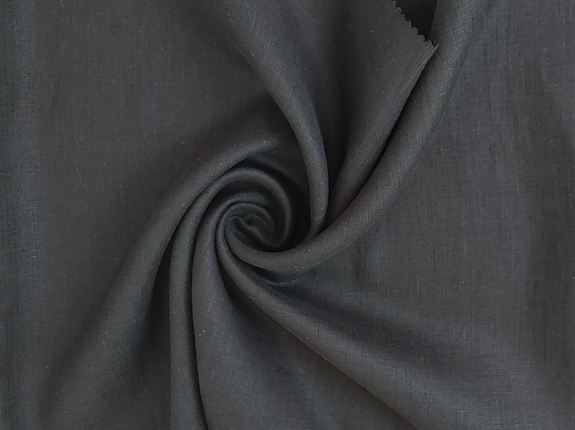 Black Double Face Fabric - 95% Linen 5% Cotton, Medium to Heavy Weight 898