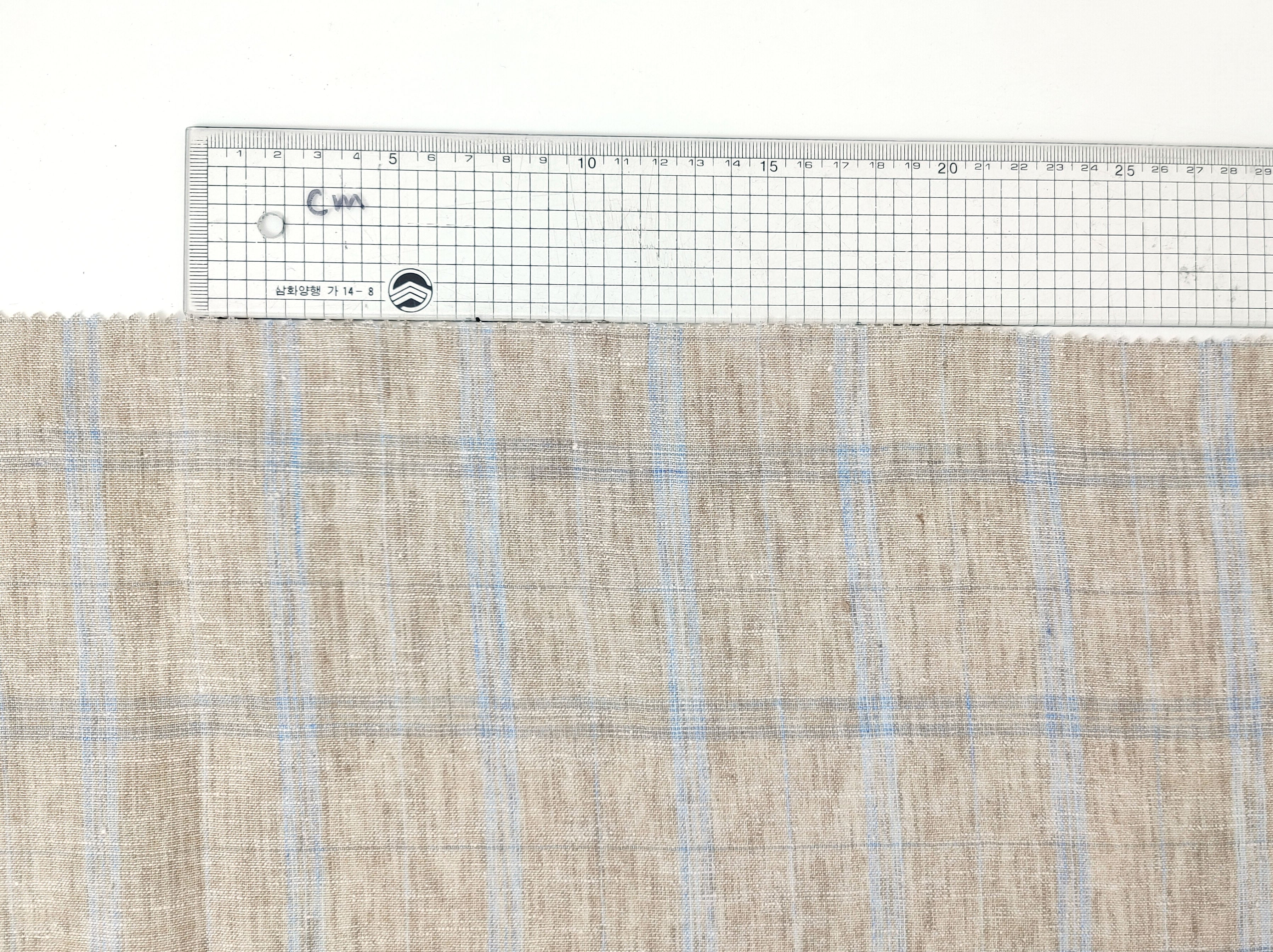 Beige Plaid Linen Cotton Ramie Fabric 7867