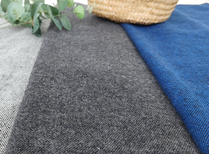 Classic Two-Tone Linen Wool Chambray Twill Fabric - Medium to Heavy Weight 7897 7902 7903