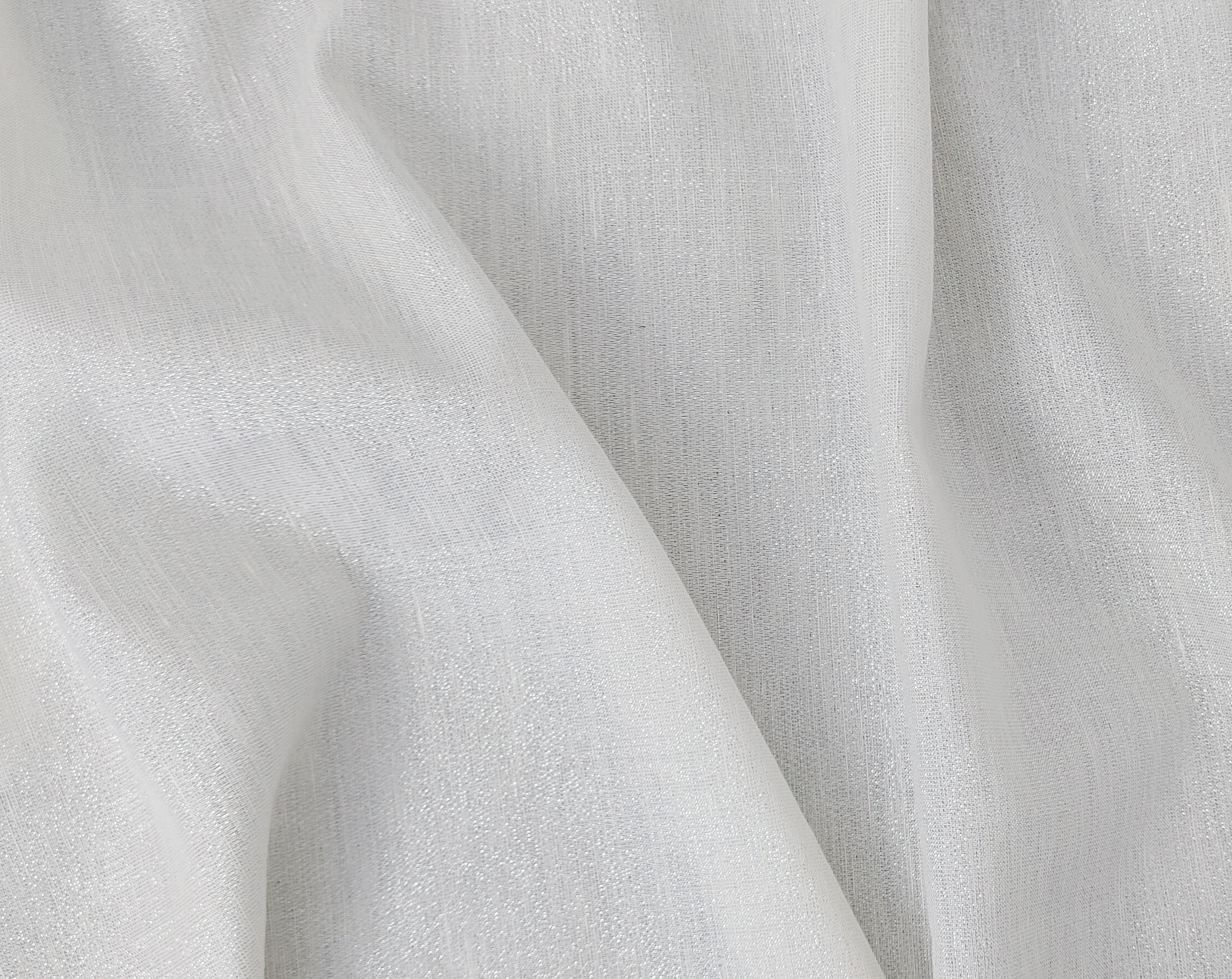 Elegant White Linen Tencel Fabric with Silver Lurex Highlights 2467