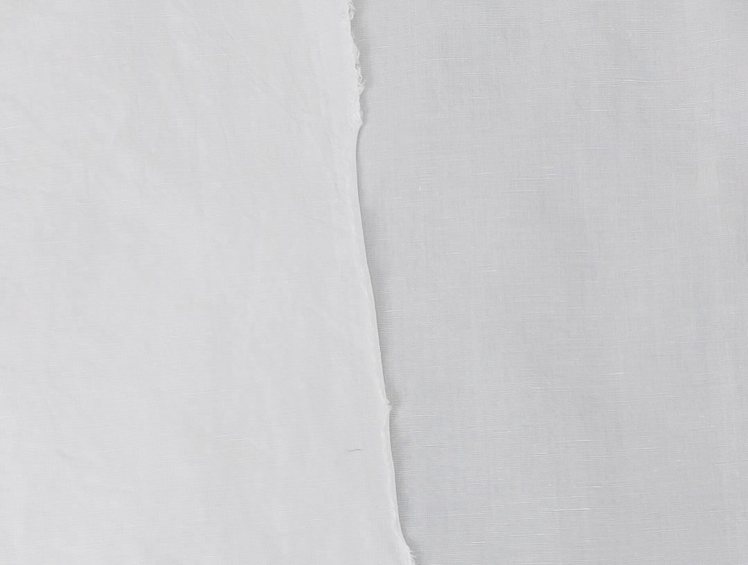 White Linen Tencel Cotton Blend Fabric - Soft Touch, Light-Medium Weight 7002