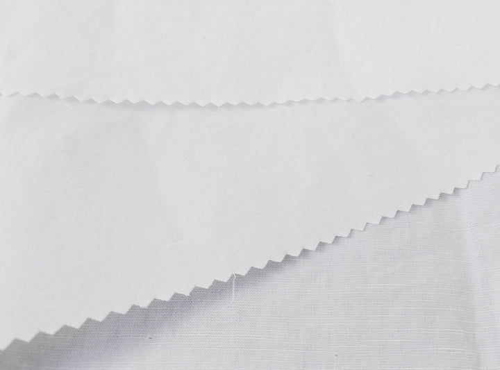White Linen Tencel Cotton Blend Fabric - Soft Touch, Light-Medium Weight 7002