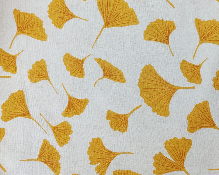 Morning Calm Ginkgo: Linen Rayon Blend with Wrinkle Texture 7910 8192