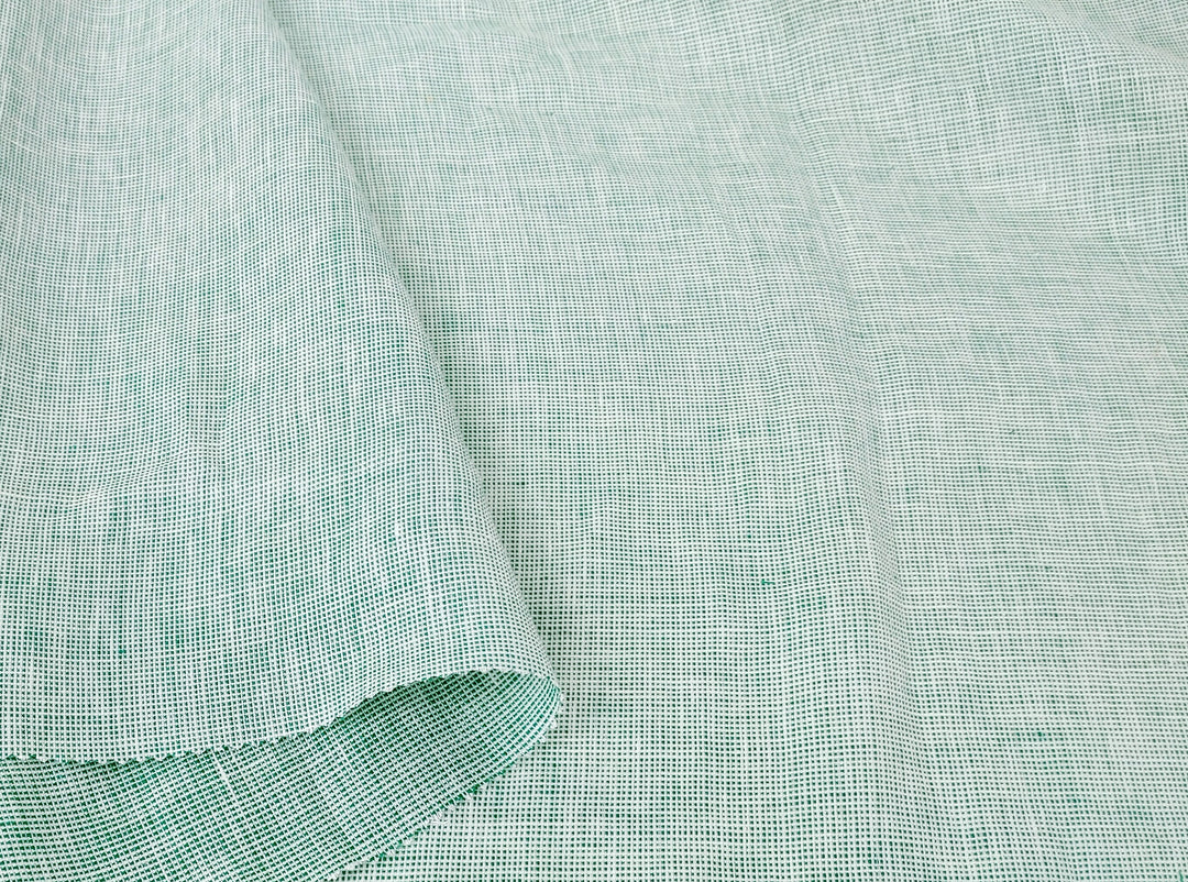 100% Linen Dobby Dot Chambray Fabric - Medium Weight 7908 7913 7914 7915 7916