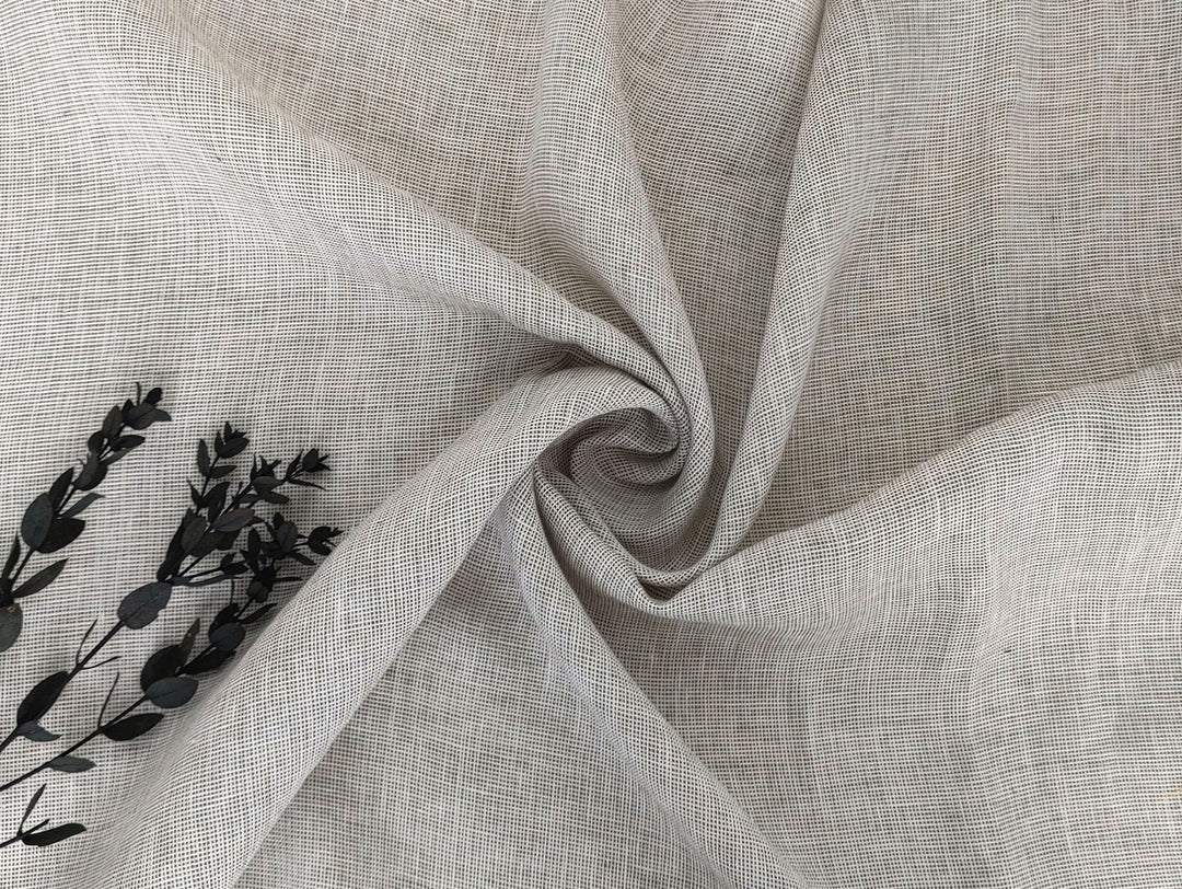 100% Linen Dobby Dot Chambray Fabric - Medium Weight 7908 7913 7914 7915 7916