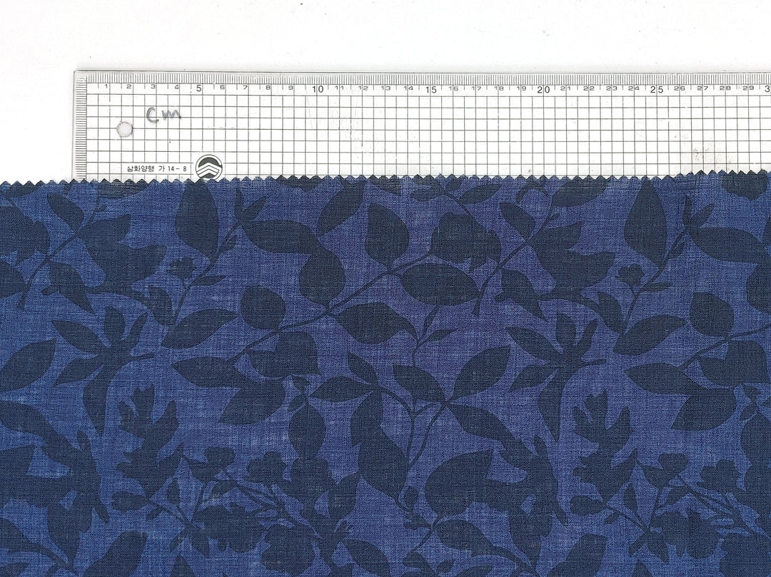 100% Linen Fabric – Lightweight Delavé Leaf Print, Soft Handfeel  7343 8189 8190