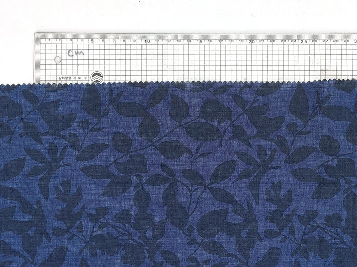 100% Linen Fabric – Lightweight Delavé Leaf Print, Soft Handfeel  7343 8189 8190