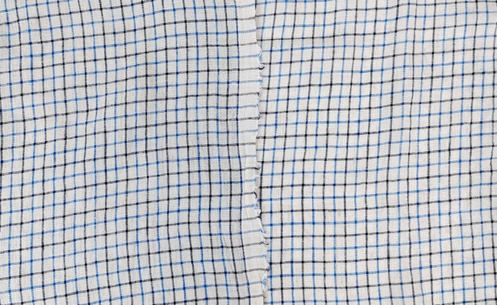 100% Linen Breeze: Light and Checked Fabric 7944