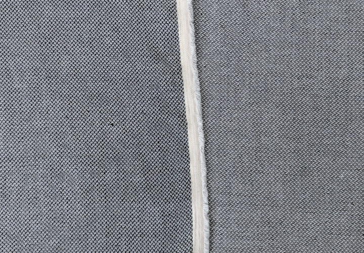 White & Black Dobby Weave Fabric - Linen-Cotton Blend 4650