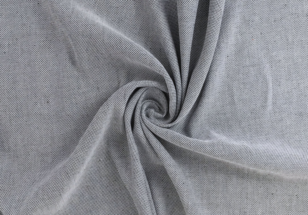White & Black Dobby Weave Fabric - Linen-Cotton Blend 4650