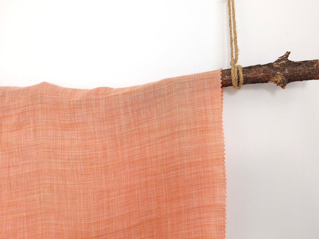 Vibrant Orange 100% Linen Fabric – Space-Dyed, Lightweight Perfection 4758