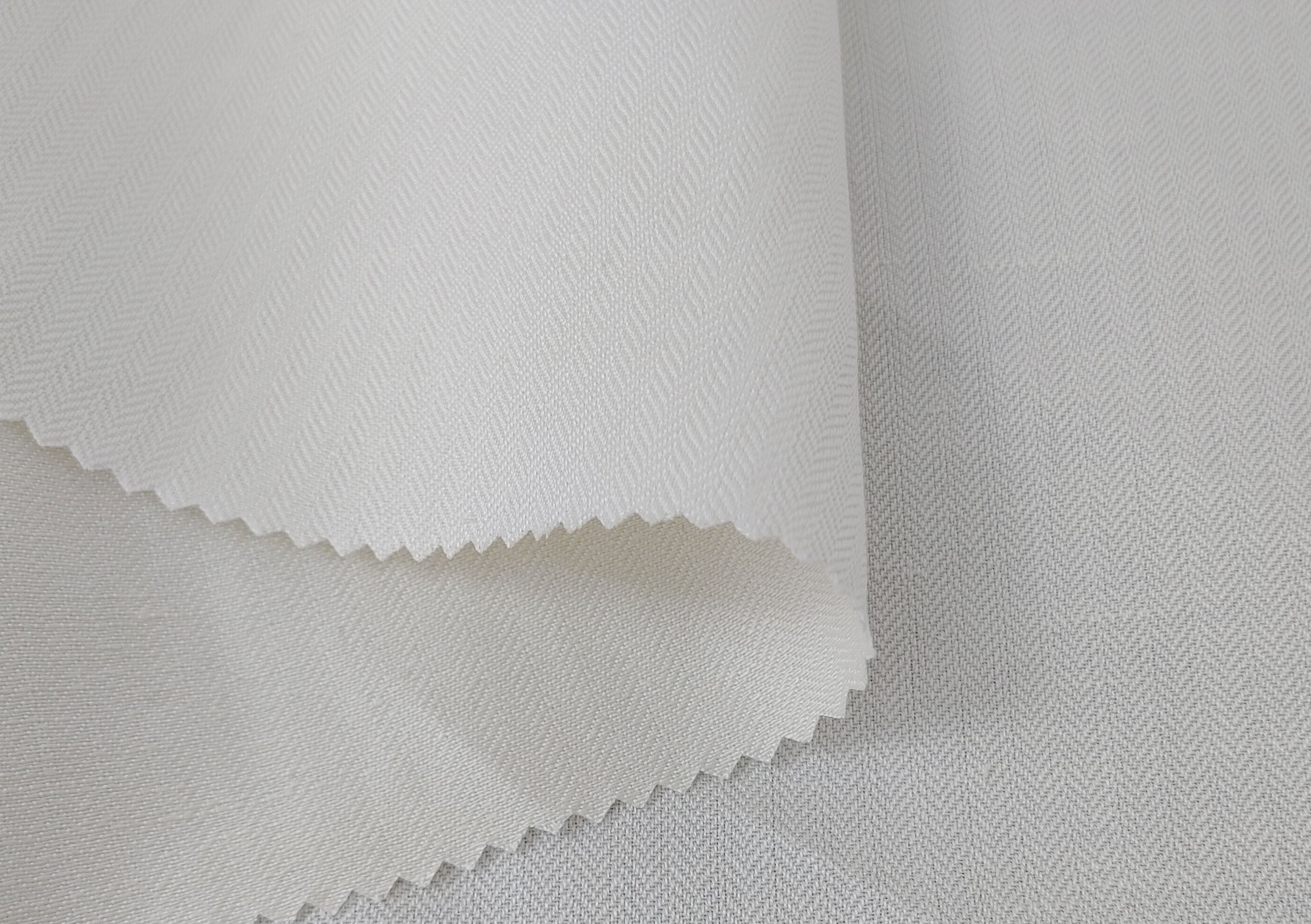 Ivory Linen-Tencel Small Herringbone Fabric 6764