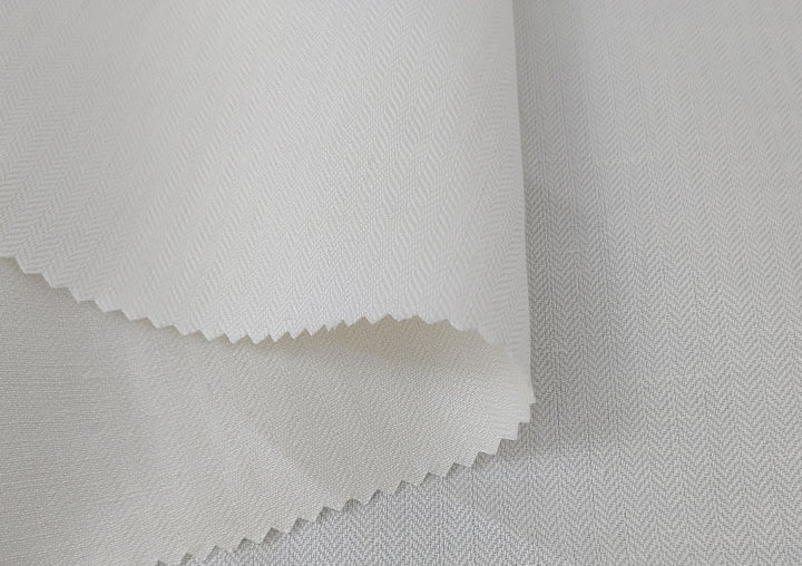 Ivory Linen-Tencel Small Herringbone Fabric 6764