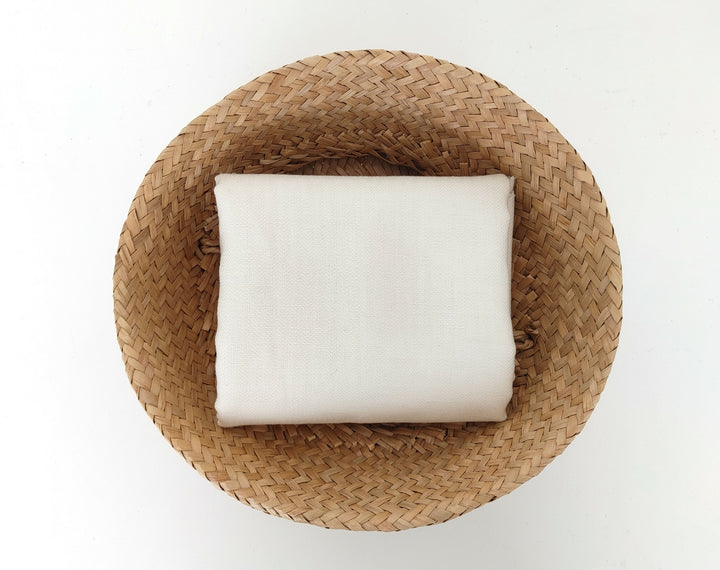 Ivory Linen-Tencel Small Herringbone Fabric 6764