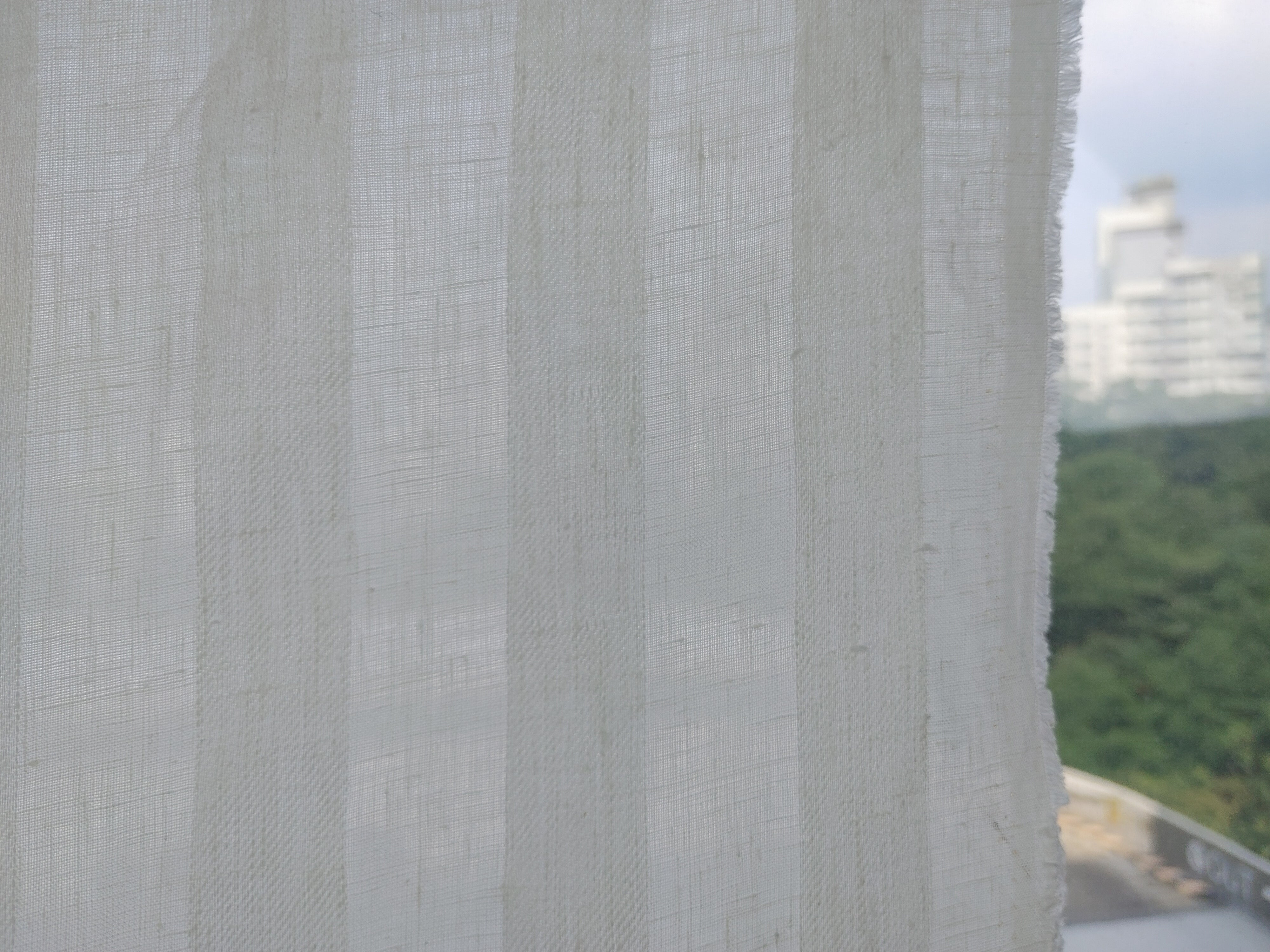 100% Linen Fabric with Unique Striped Weaving Structure 6648