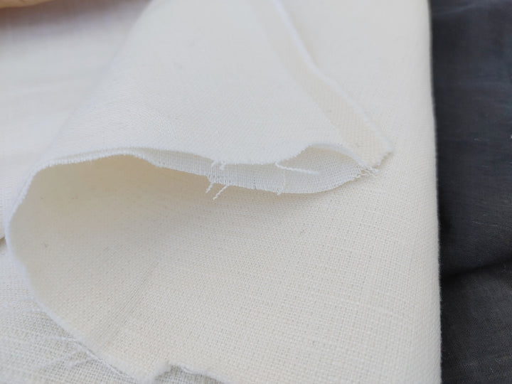 Heavyweight Double Face Linen Fabric - White, Soft Handfeel 4240