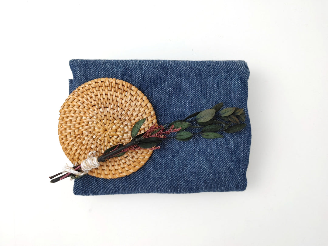 Linen-Wool Twill Fabric - Blue Denim Style, Soft Handfeel 7956