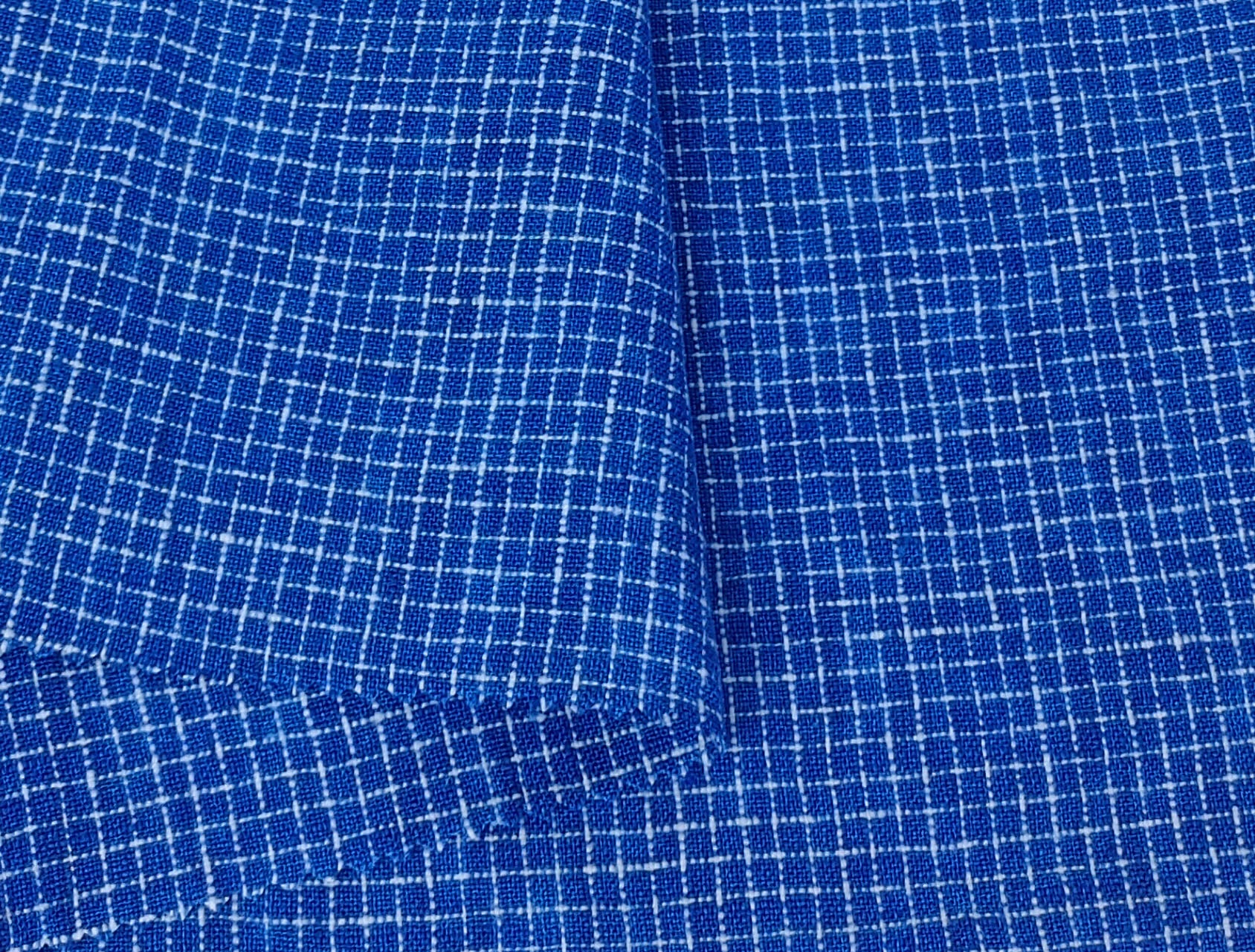 Blue 100% Linen Fabric: Viking Age Hedeby Windowpane Pattern 7958