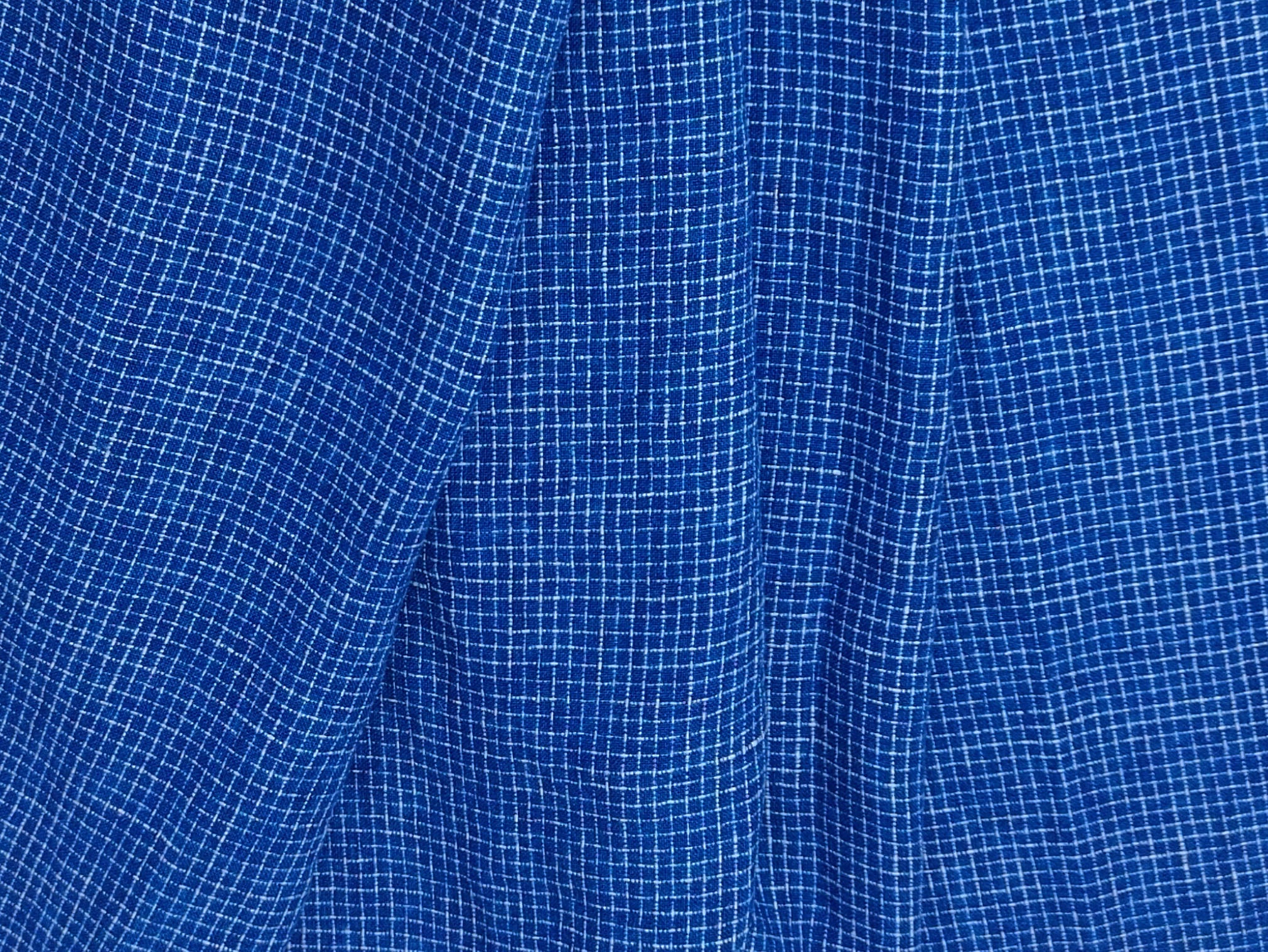 Blue 100% Linen Fabric: Viking Age Hedeby Windowpane Pattern 7958