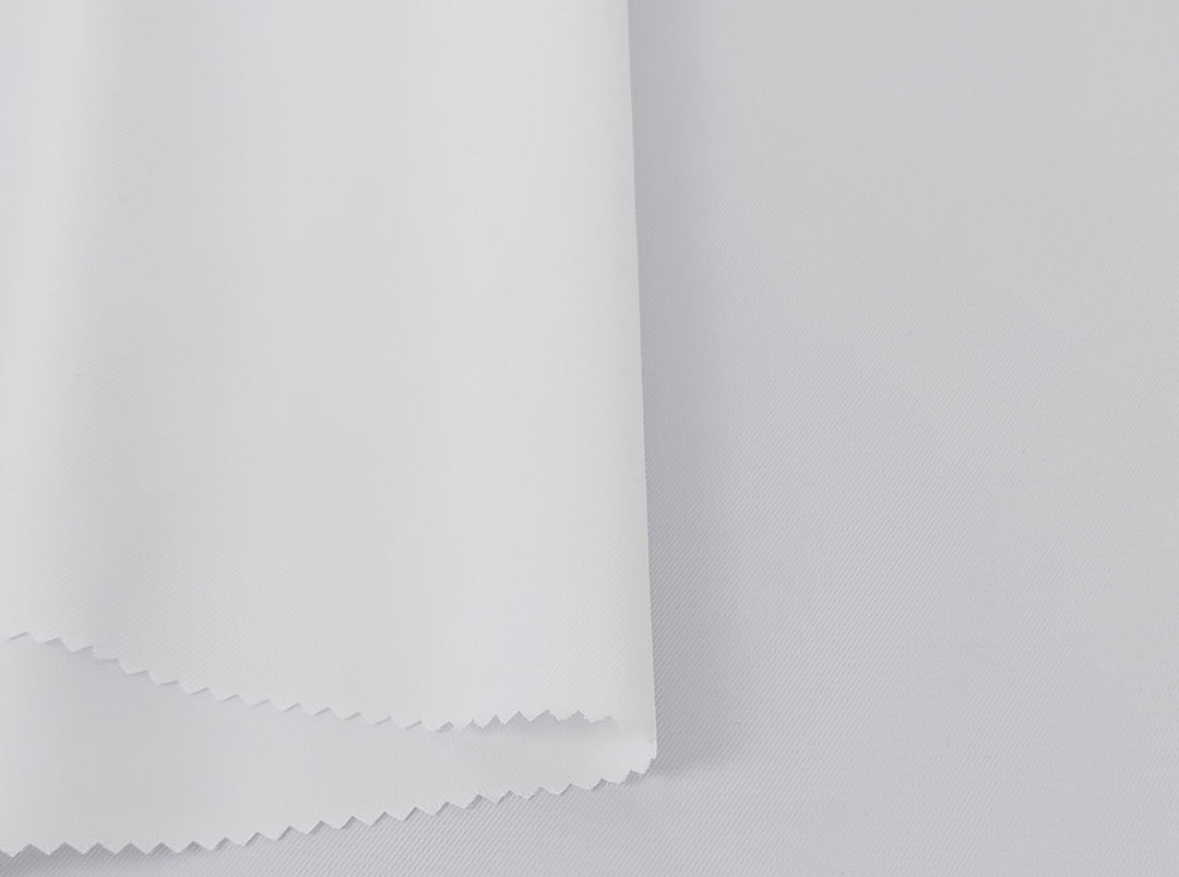 100% Polyester Twill Fabric – White, Subtle Stretch 2245