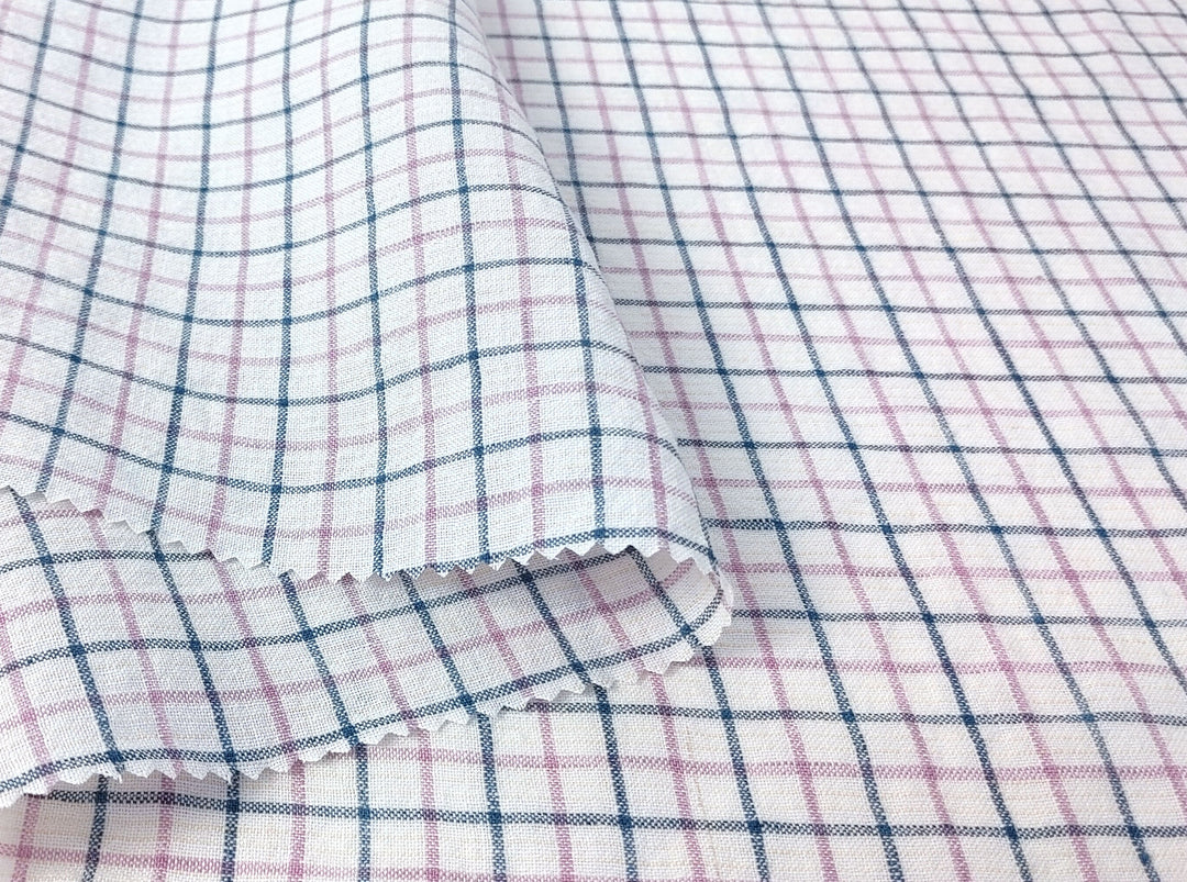 Ramie-Linen Harmony: Pre-Washed Softness in a Checked Design