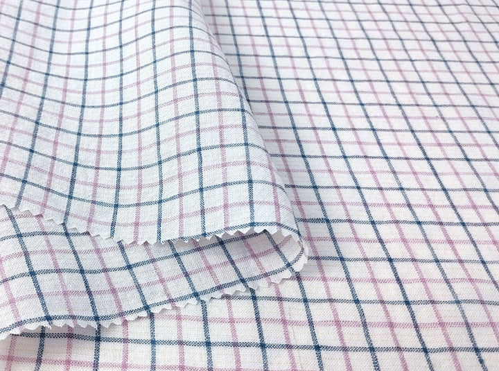 Ramie-Linen Harmony: Pre-Washed Softness in a Checked Design