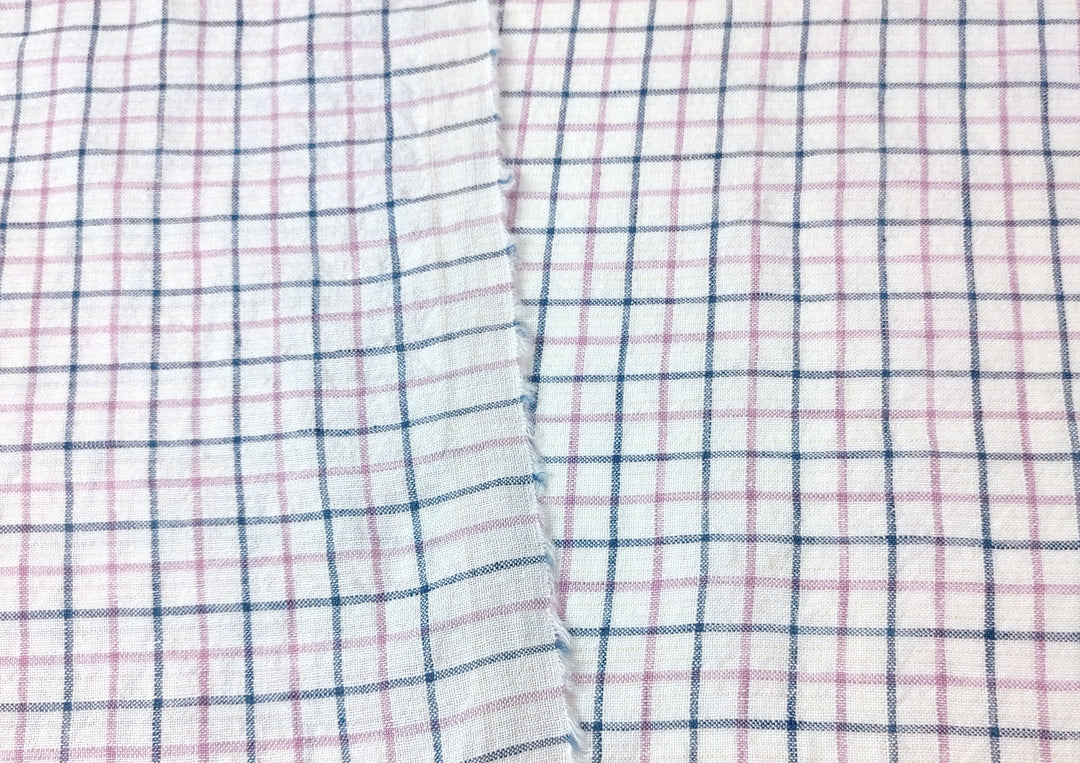Ramie-Linen Harmony: Pre-Washed Softness in a Checked Design