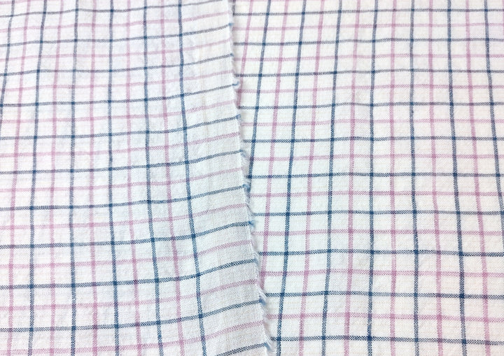 Ramie-Linen Harmony: Pre-Washed Softness in a Checked Design