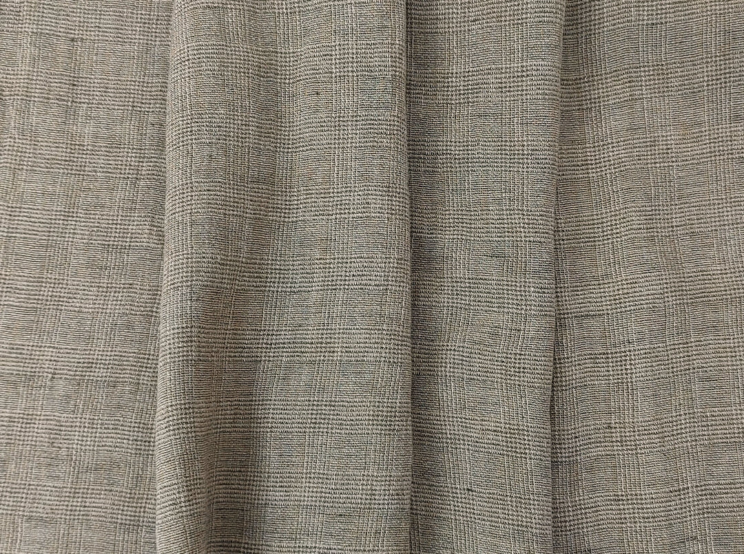Linen Blend Fabric High Twisted Yarn Navy Glen Plaid Medium Weight 7077 7839 7078 7563