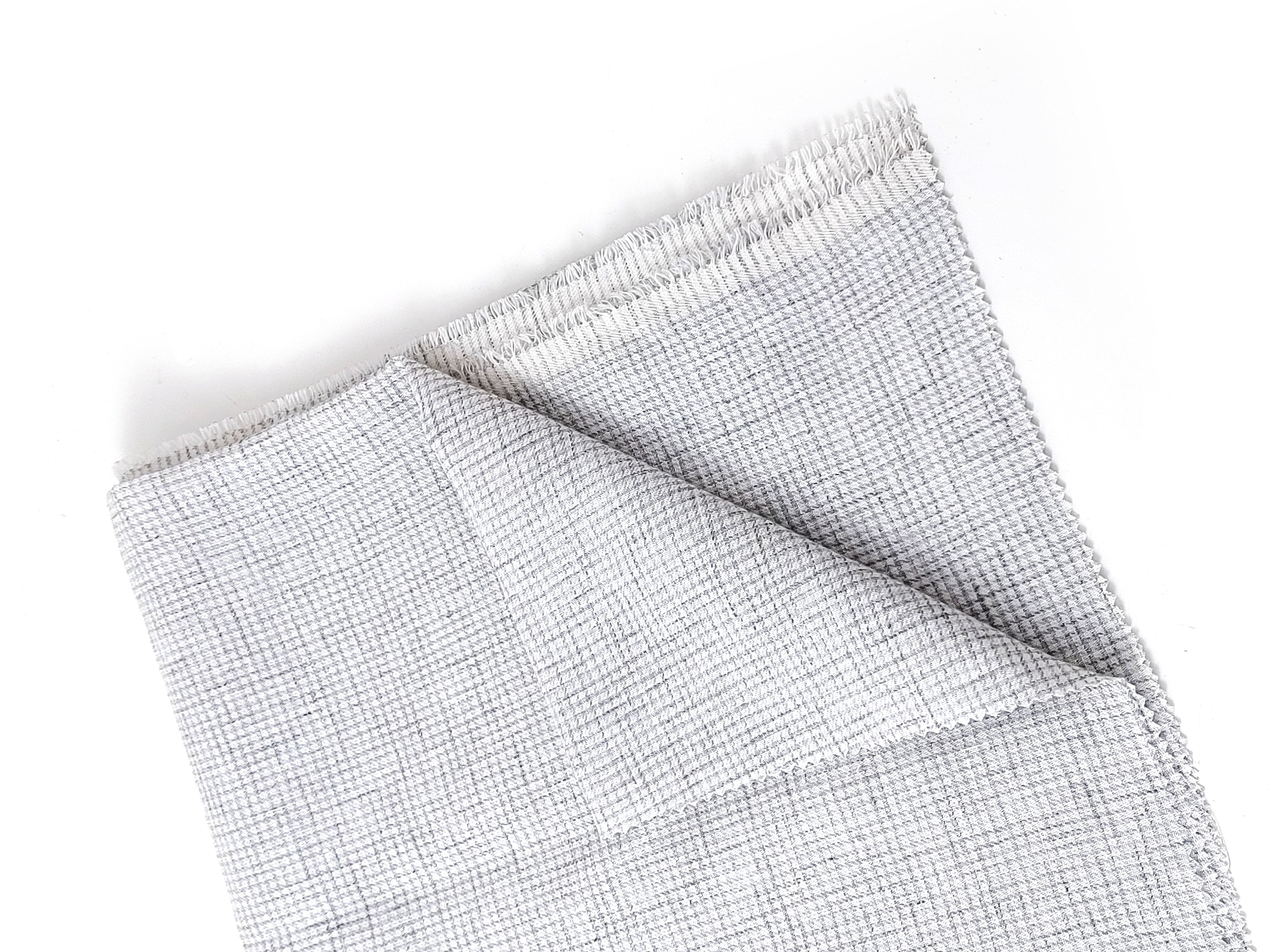 Subtle Gingham Check Linen-Polyester Fabric – Soft Handfeel, Melange Effect 7995