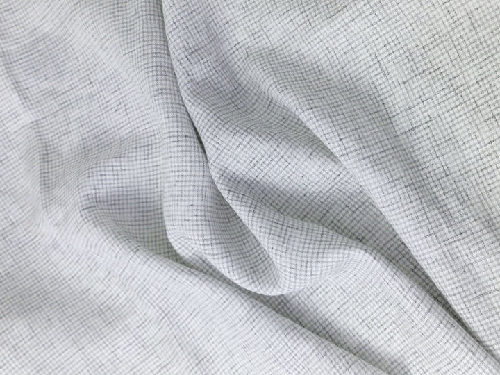 Subtle Gingham Check Linen-Polyester Fabric – Soft Handfeel, Melange Effect 7995 7996