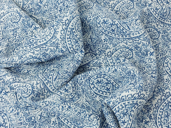 Paisley Print Linen-Rayon Fabric with Subtle Wrinkle Effect 8044 8062 8063 8064