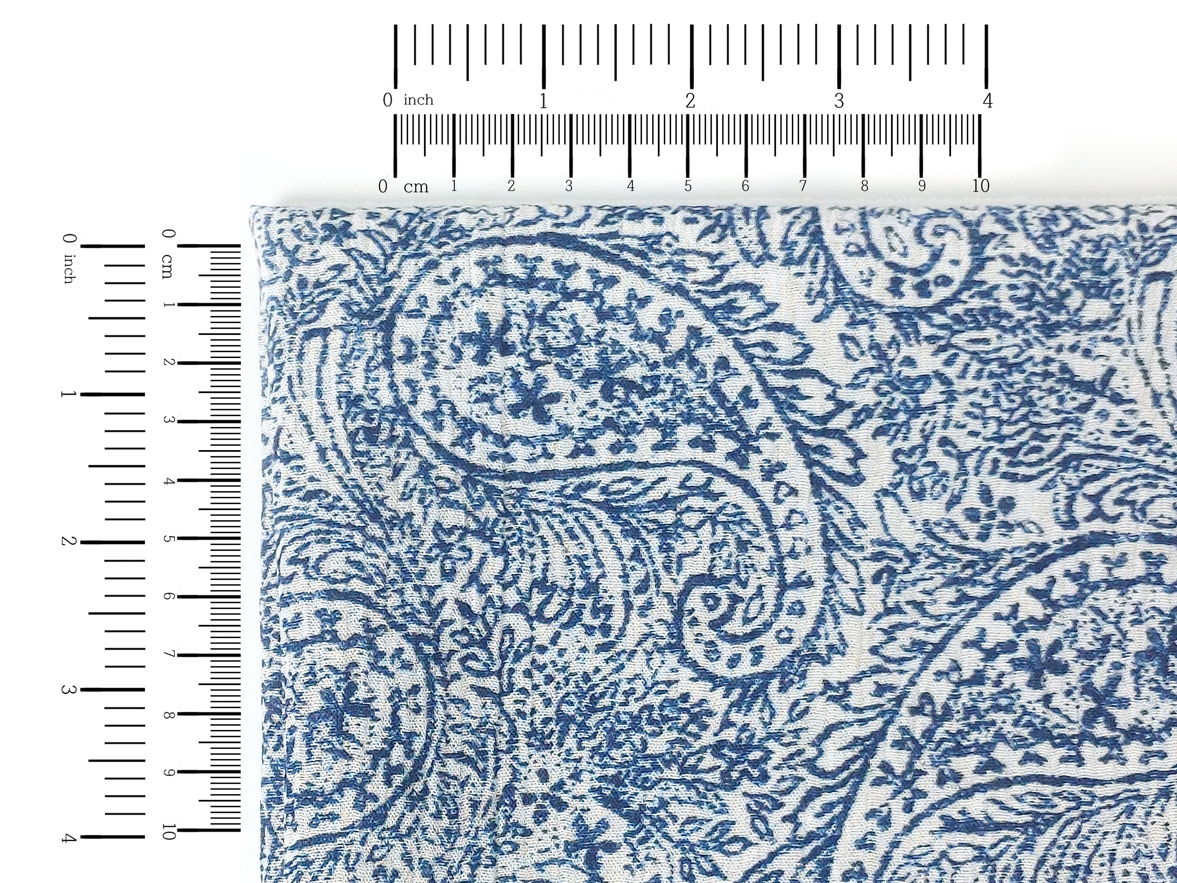 Paisley Print Linen-Rayon Fabric with Subtle Wrinkle Effect 8044 8062 8063 8064